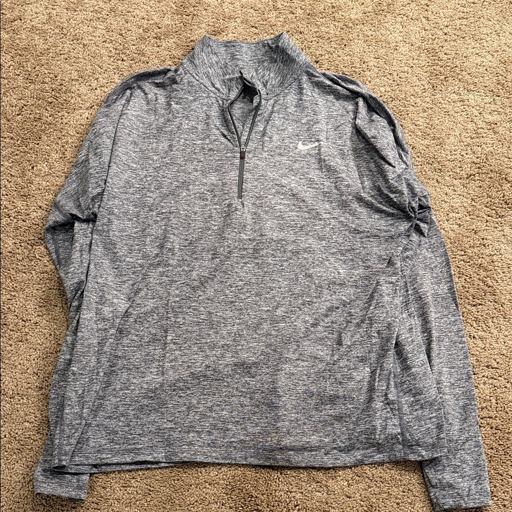 Nike Heather Gray Quarter-Zip Pullover